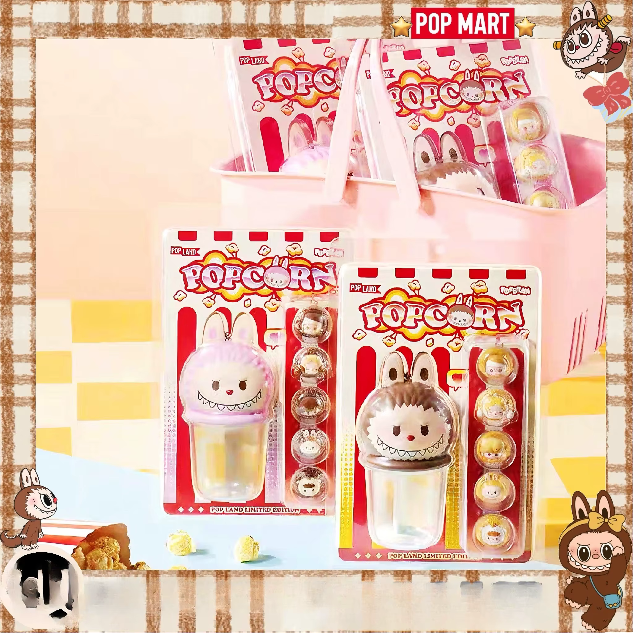 POP MART labubu Park – mini figurine originale, édition limitée, série pop-corn, jouets d'action, cadeau d'anniversaire Surprise
