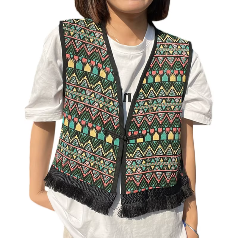 Cardigan Vintage à Imprimé Floral Brodé pour Vêtement Élégant