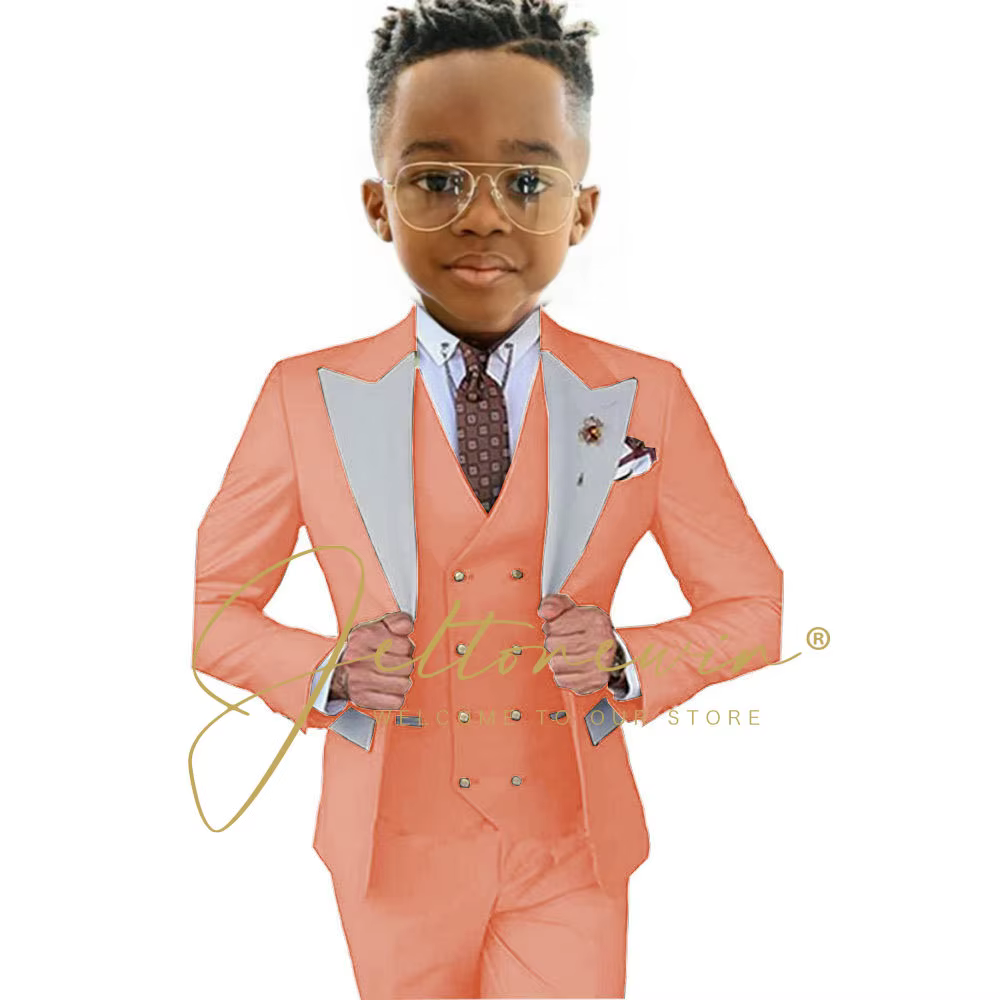 Costume pour garçon, veste, gilet, pantalon, 3 pièces, vert foncé, costume d'anniversaire, costume de cérémonie pour garçons, costume de mariage pour enfants, smoking
