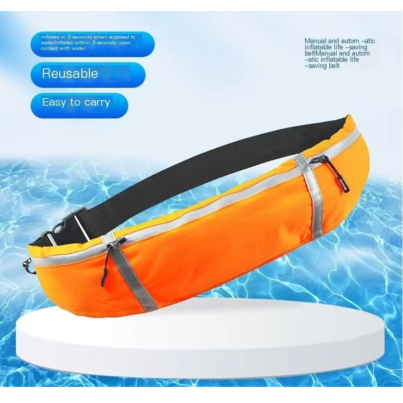 Gilet de pêche gonflable automatique pour adultes, gilet de sauvetage à la taille portable, ceinture de sauvetage, gilet de flottabilité manuel VFI de mer pour la navigation de plaisance