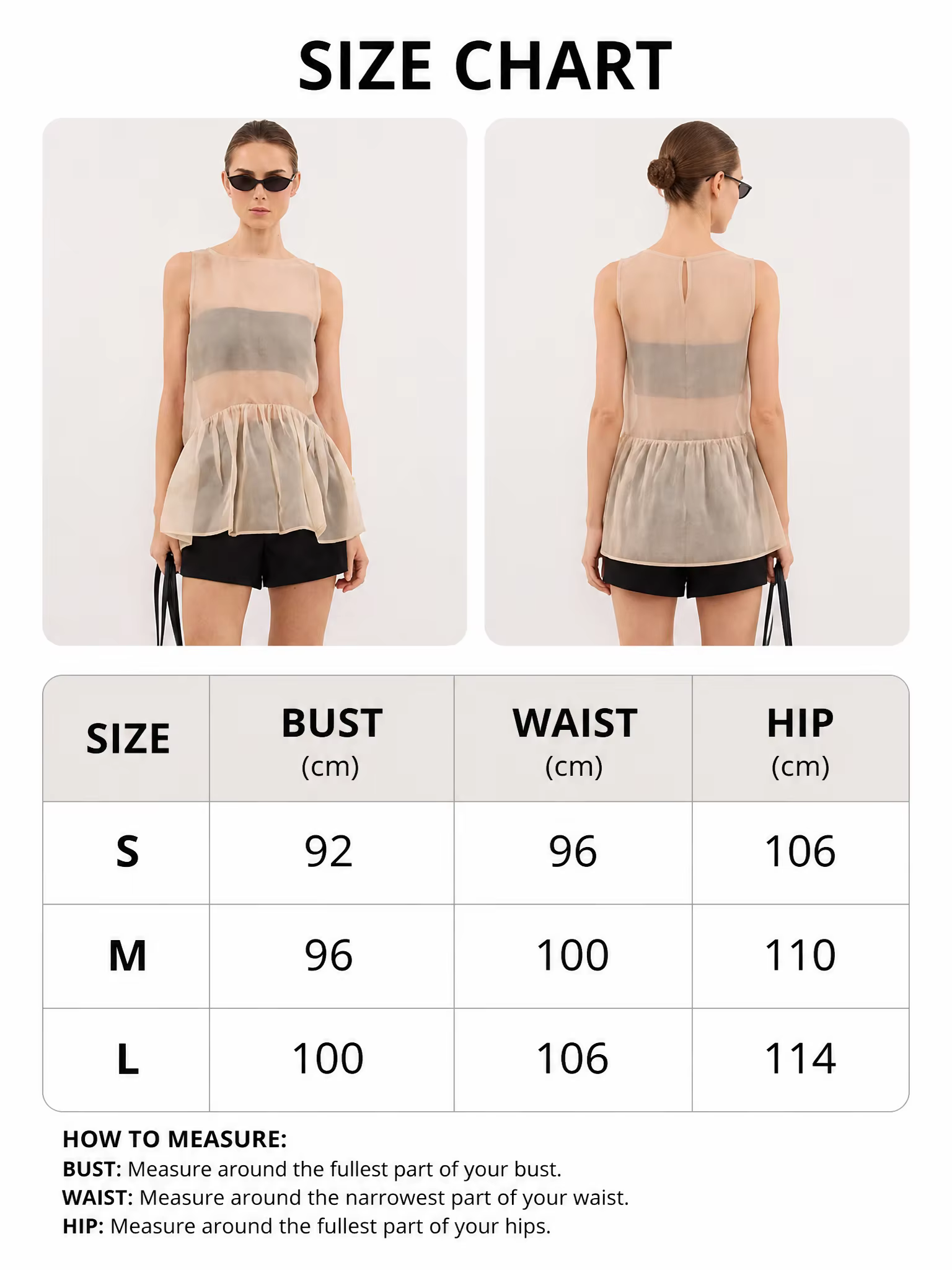 Haut sans manches en maille transparente LIMO pour femme, avec ourlet à volants, fluide et transparent