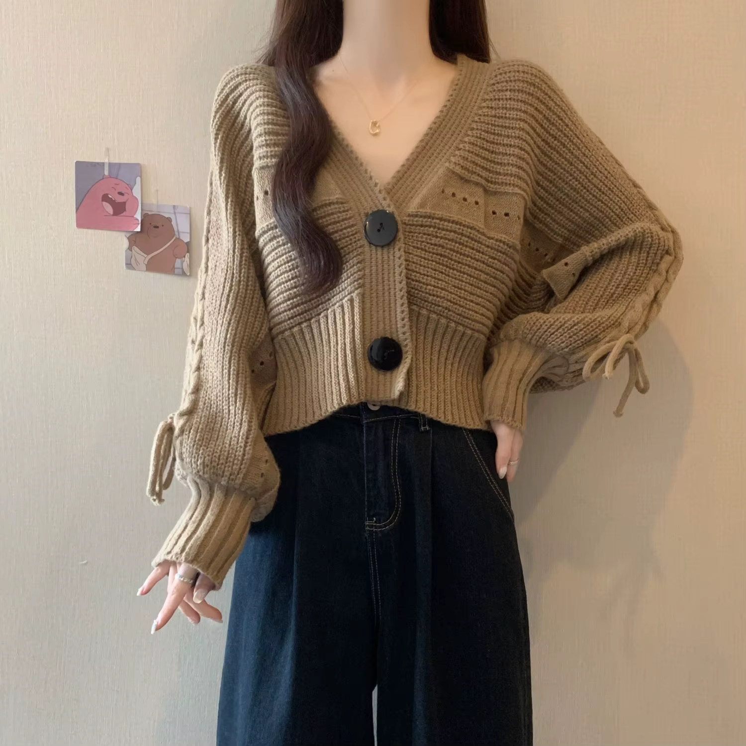 Cardigan en tricot épais pour femme