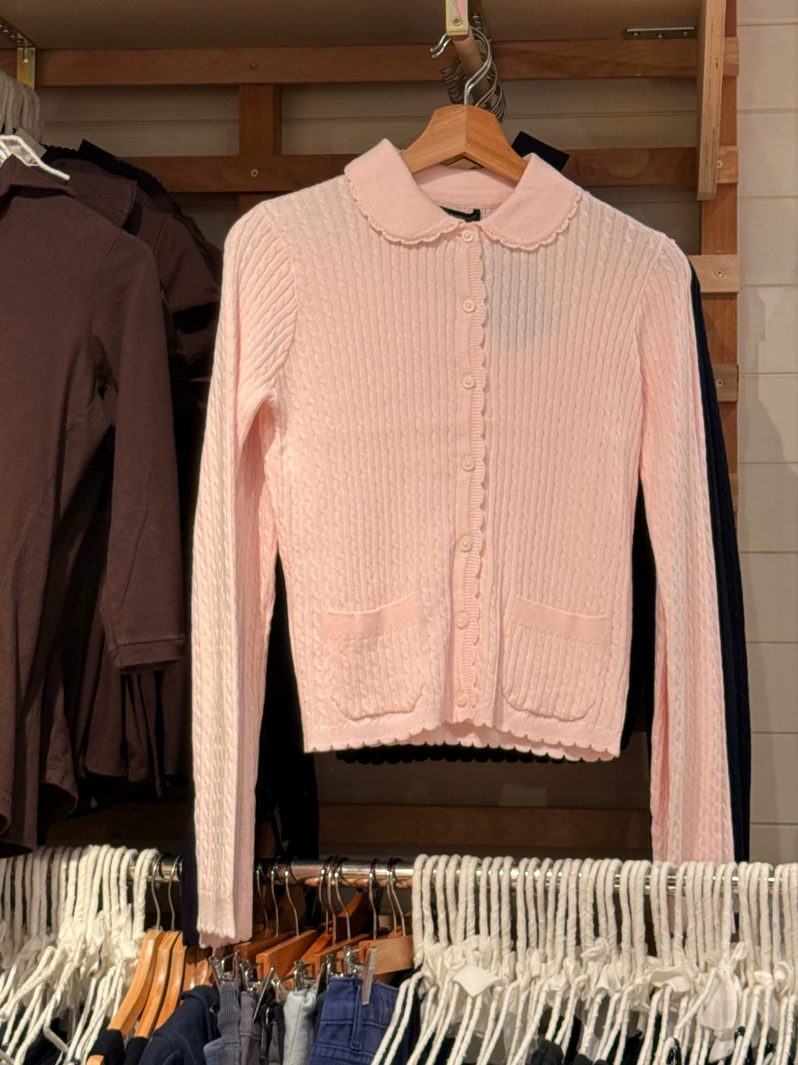 Cardigan Torsadé Rose à Col de Poupée Pour Femme Style Préppy Y2K Nouvelle Collection Automne Doux et Mignon Occasions Spéciales