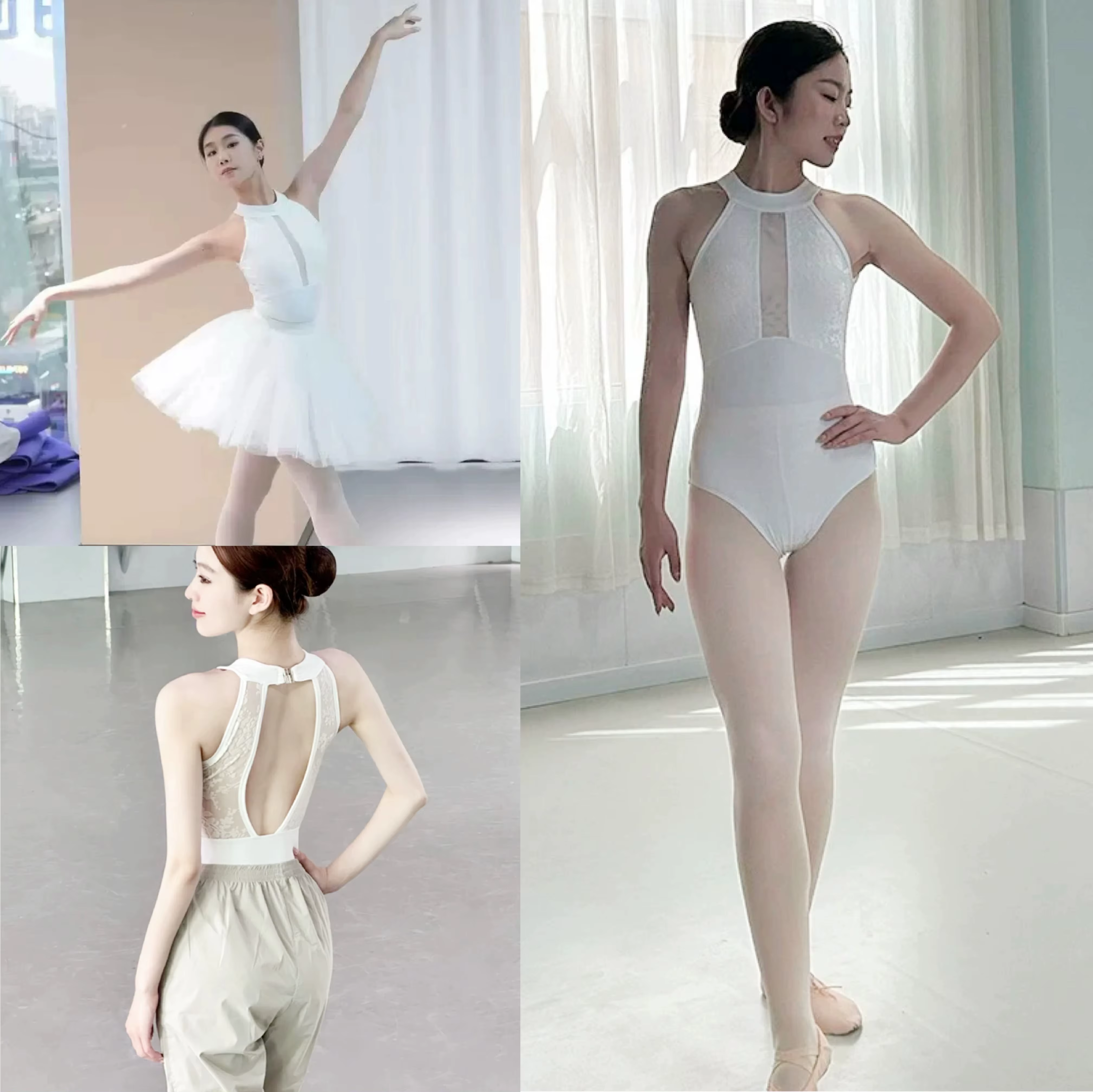 Robe moulante de danse enveloppante pour femmes, adaptée aux costumes de danse de corsage de ballet, avec fermetures éclair au dos et doublure de poitrine
