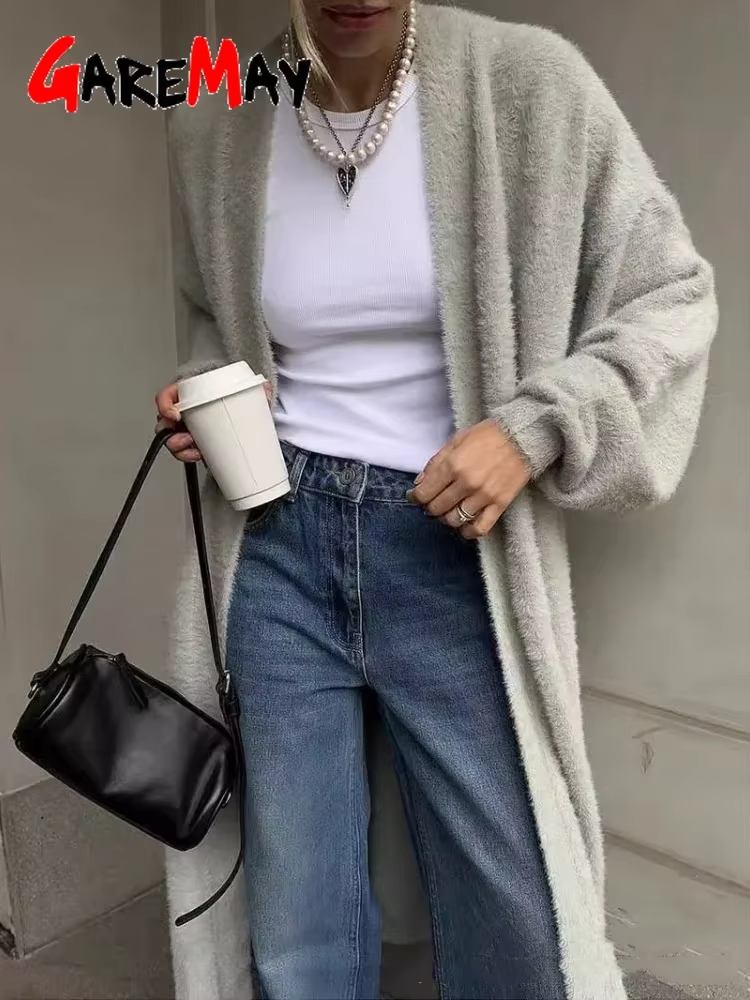 Cardigan long surdimensionné pour femme