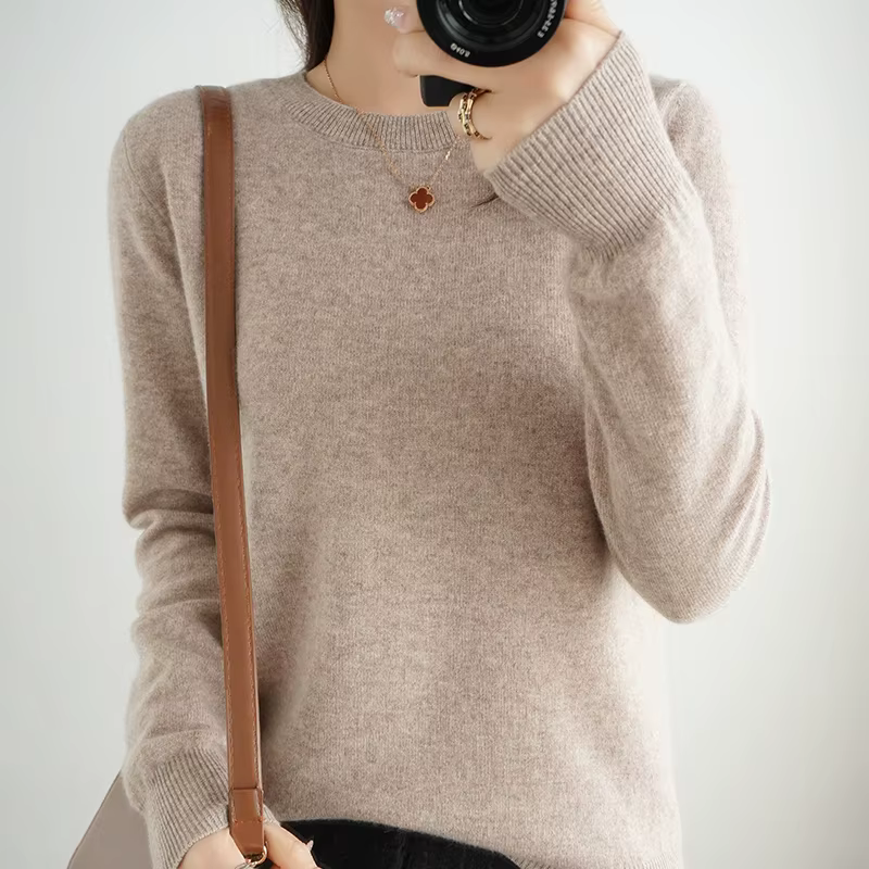 Pull fin à col rond pour femme, haut tricoté décontracté, sous-couche courte, à la mode, 18 couleurs, automne et hiver occasions spéciales