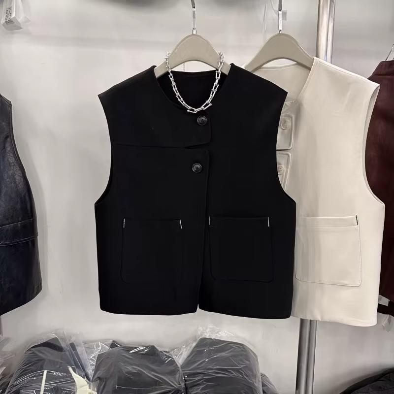 Gilet haut de gamme 2025 col rond nouvelle veste Design haut court costume gilet