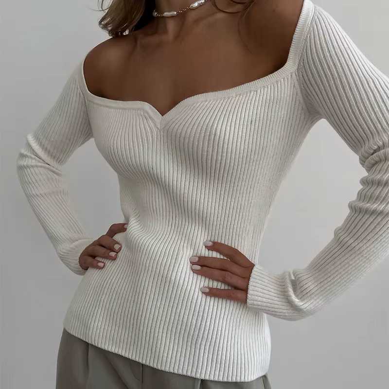 Pull en polyester bleu ciel et kaki bywindto élégant à bascule pour femmes automne hiver occasions spéciales