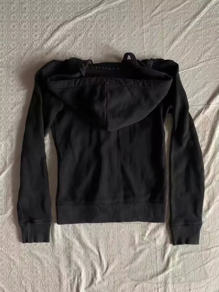 Veste rétro américaine design vintage sweat à capuche noir femmes