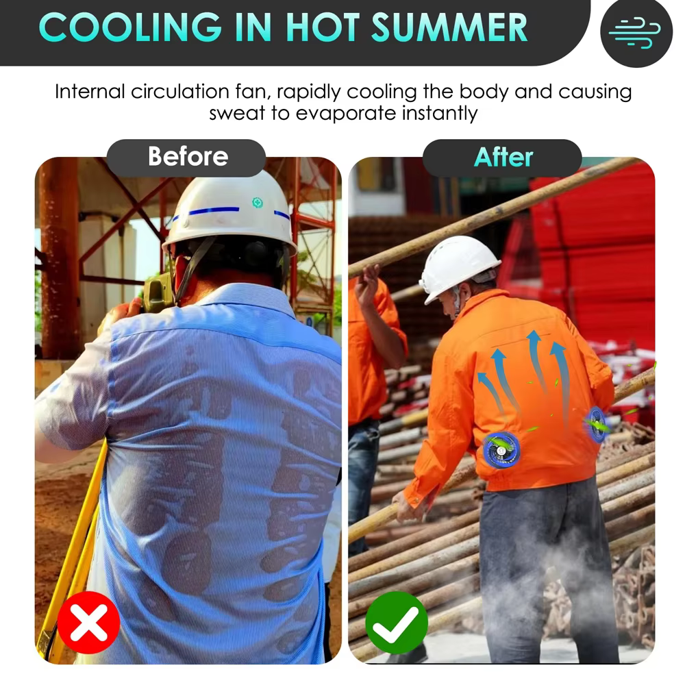 Gilet de refroidissement rapide avec ventilateur DC pour homme, idéal pour la randonnée en extérieur par temps chaud – Veste climatisée d'été