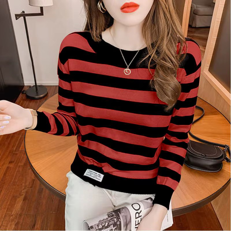 Pull à manches longues et col rond pour femme