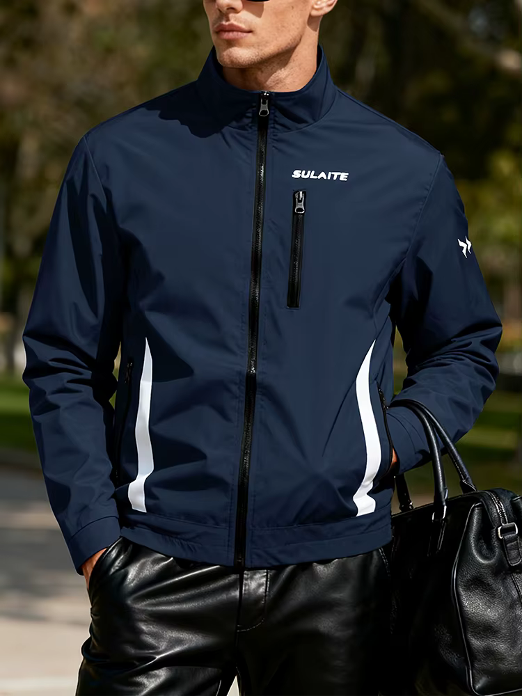 Veste décontractée à col montant pour hommes, coupe-vent léger, veste bomber, vêtements de sport, manteau respirant, printemps et été