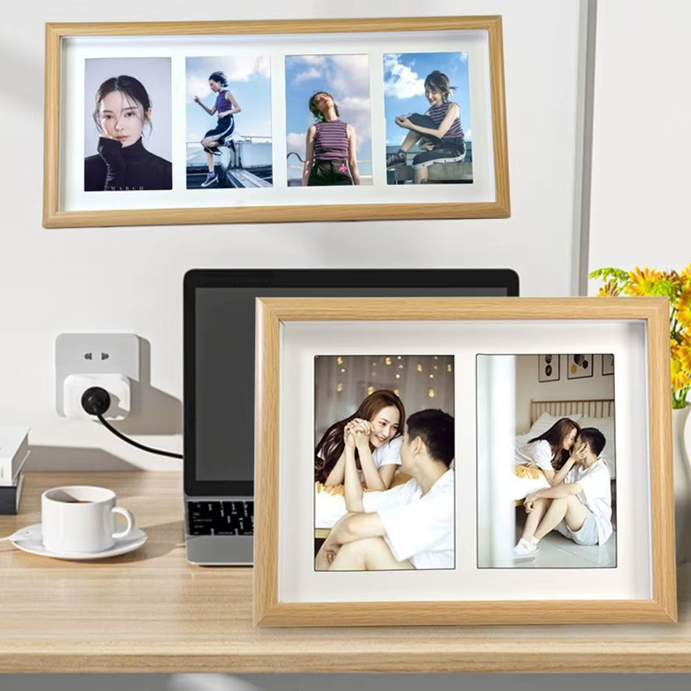 Cadre Photo de Collage moderne de 6 pouces, cadre Photo debout en bois, cadres de table durables haute définition, décor de bureau