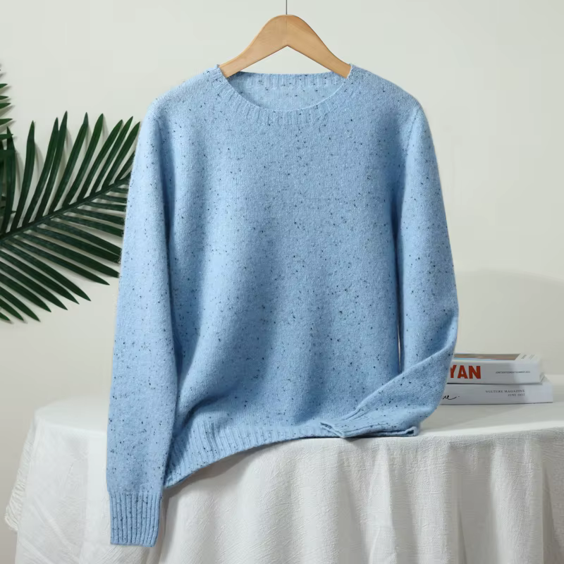 ZYCZCXX vêtements pour femmes 100% laine mérinos col rond pull à manches longues 2025 nouveau