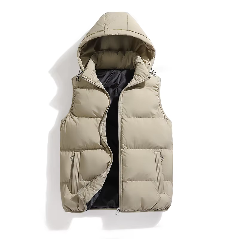 Hommes gilet veste chaude sans manches vestes hiver imperméable à l'eau manteau à glissière automne col montant gilet décontracté marque vêtements
