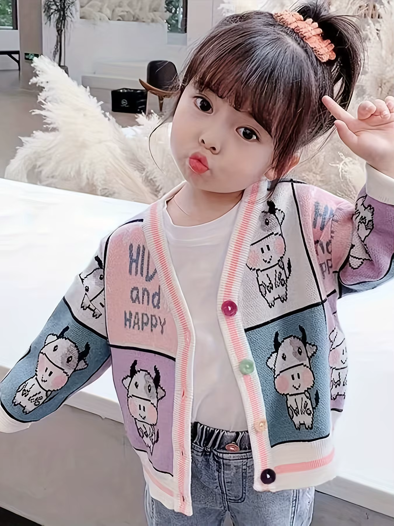 Cardigan pour filles, nouveau style, veste élégante pour enfants, version coréenne, pour filles de 1 à 3 ans, pull tricoté, tenue d'automne