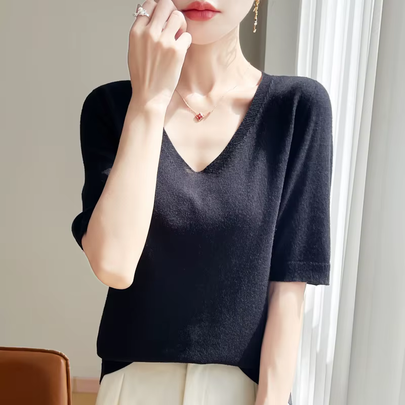Pull tricoté 100% laine mérinos pour femmes
