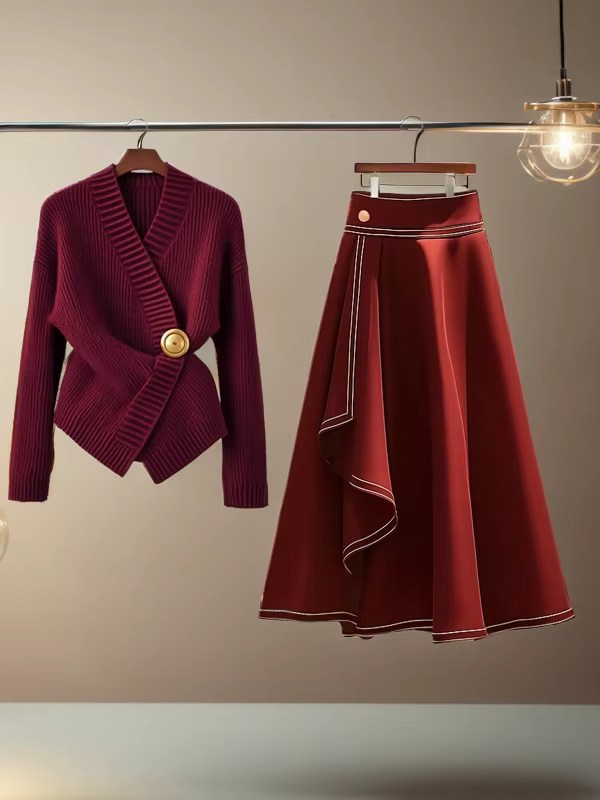 Pull tricoté rouge pour femmes