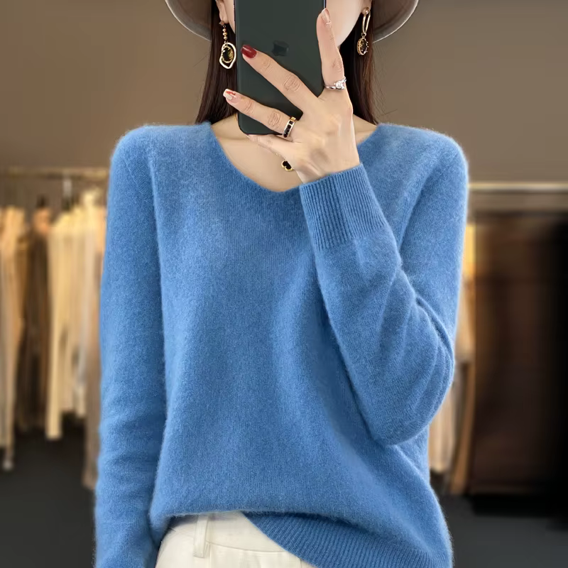 Pull en cachemire 100% pure laine pour femme