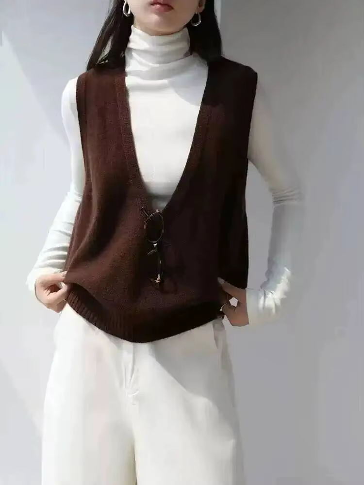 Gilet pull sans couture 100% laine