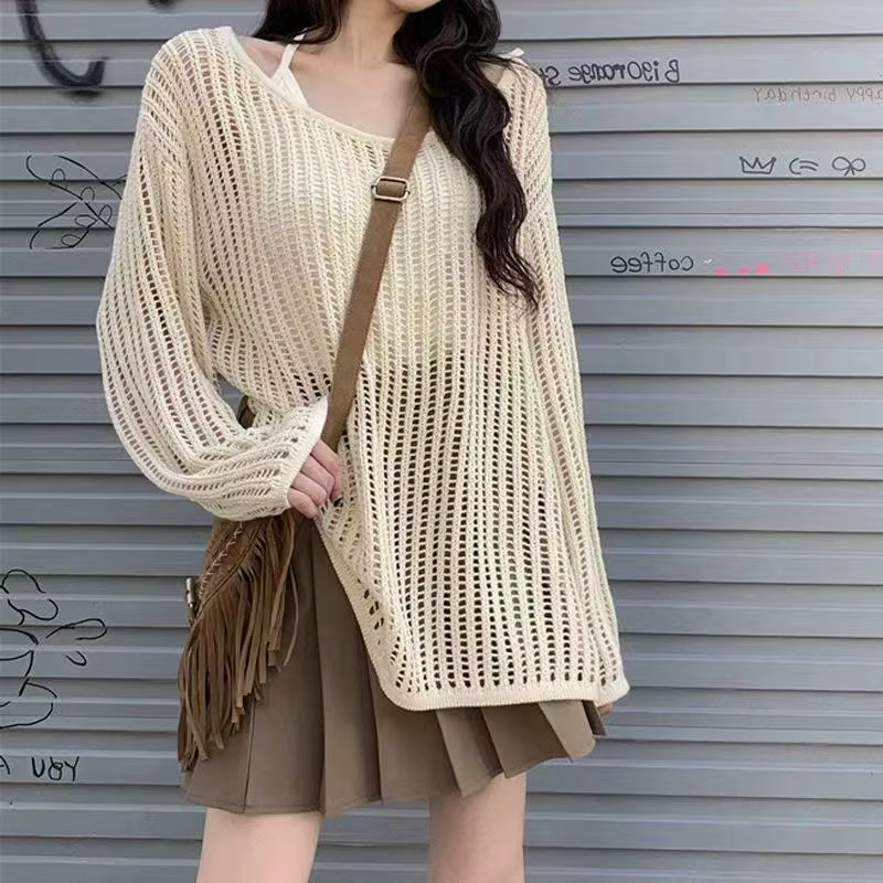 Pulls tricotés à épaules dénudées pour femme
