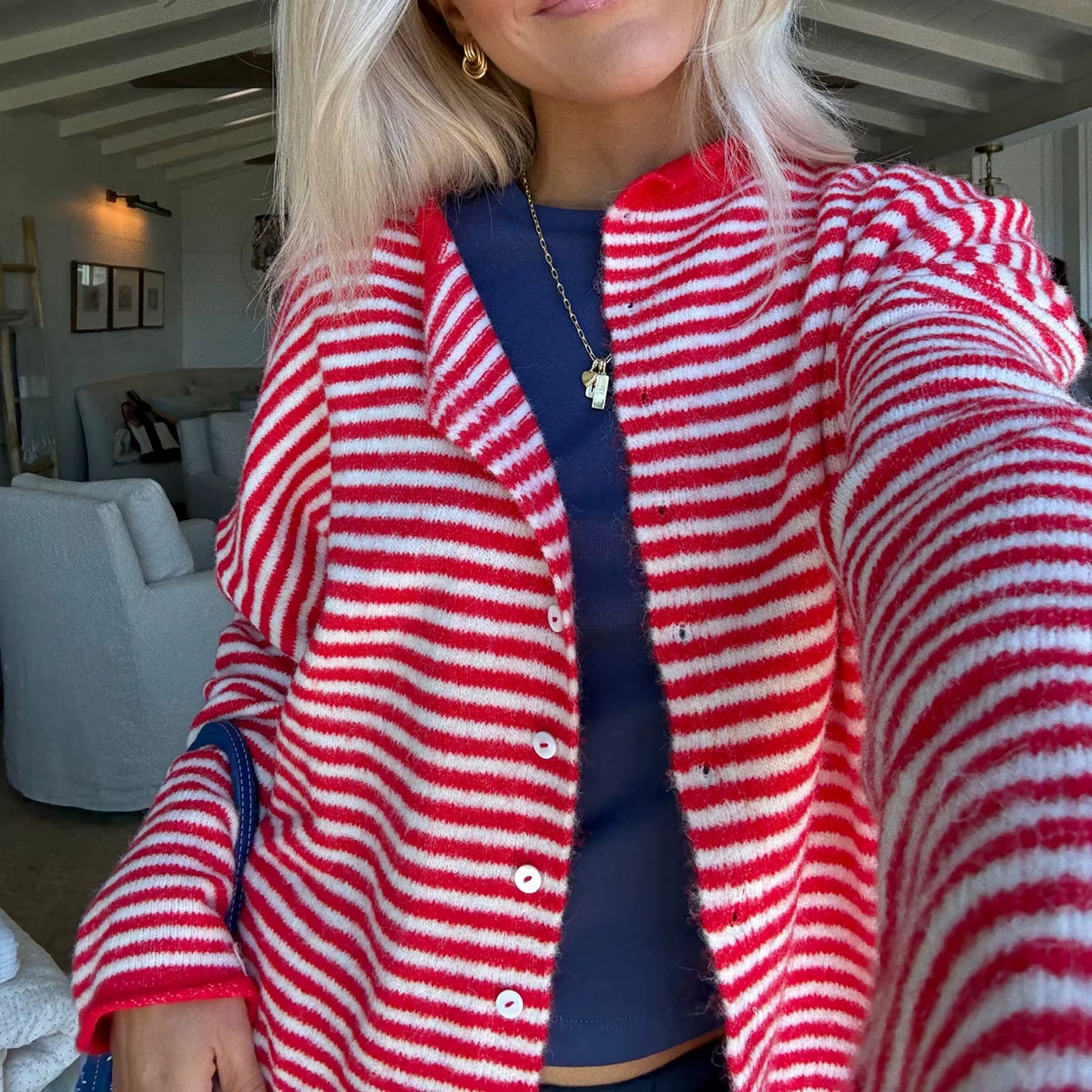 Cardigan rayé pour femme
