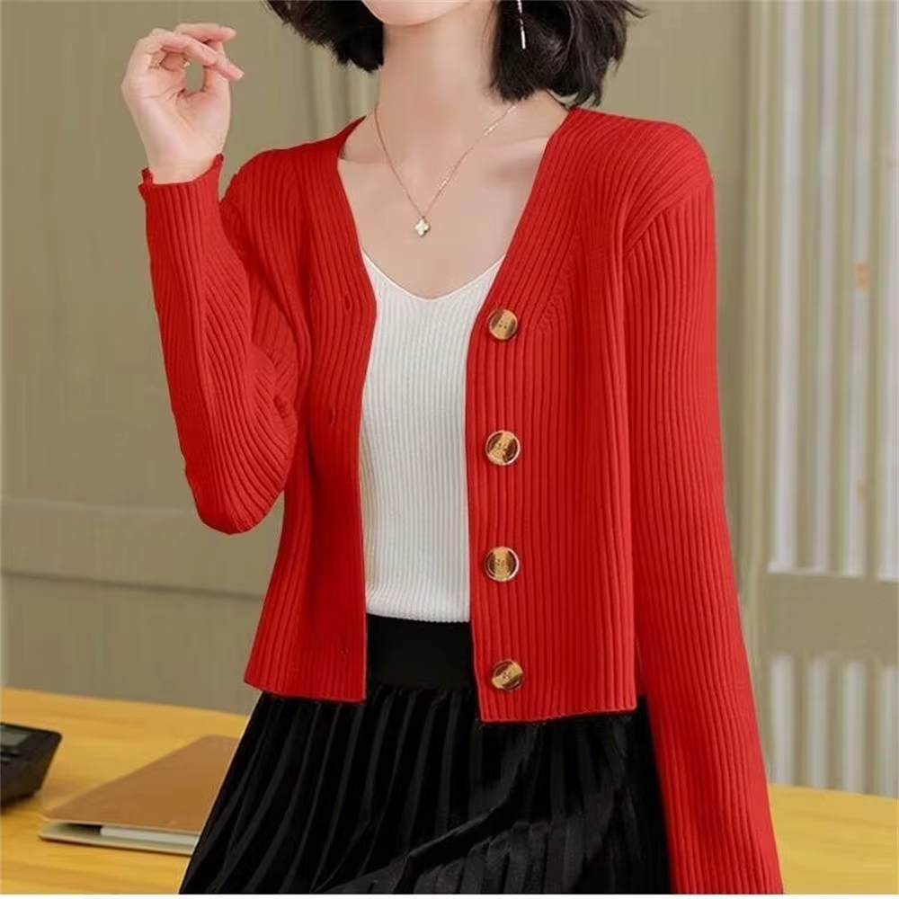 Cardigan à col en v pour femmes