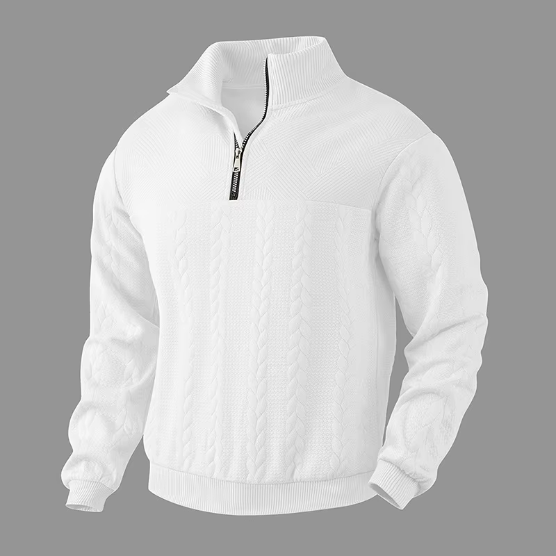 Pull-over décontracté à col montant zippé