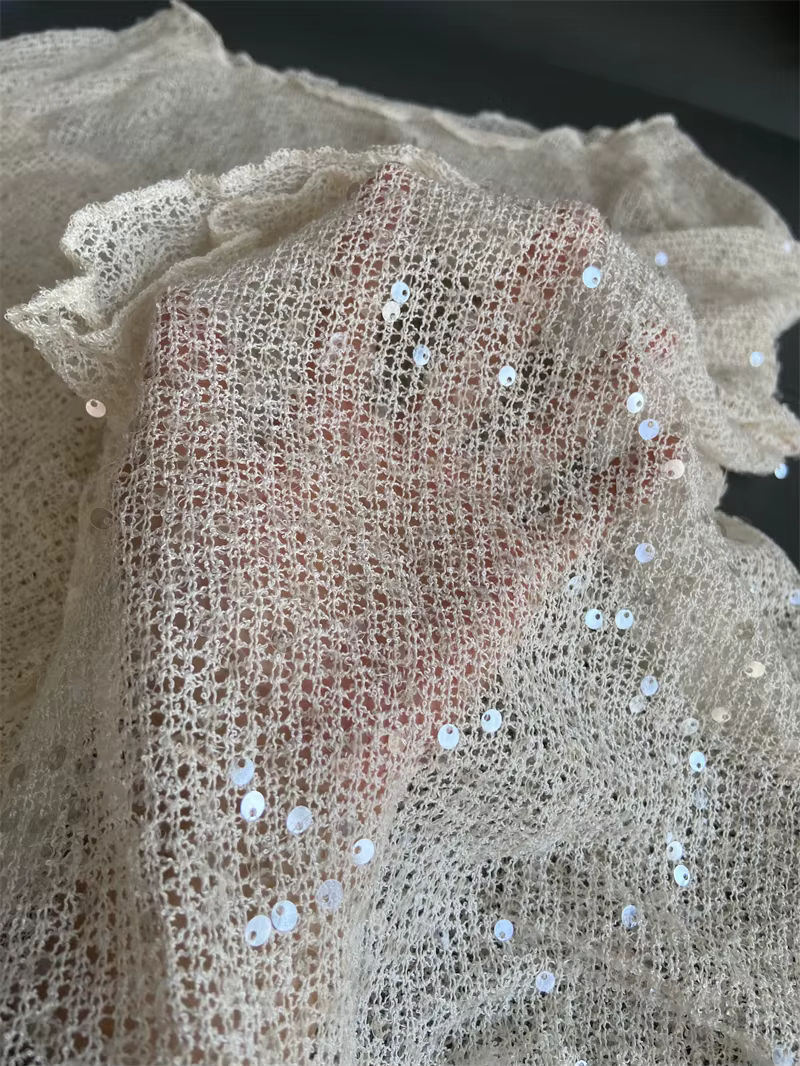 ZAROY femmes paillettes tricot évider pulls décontracté ample à manches longues col rond brillant Crochet couverture