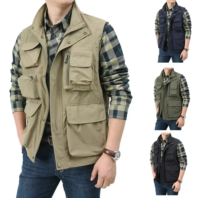 Gilet multifonctionnel décontracté pour hommes, imperméable, séchage rapide, gilet de pêche en plein air, loisirs, sport, photographie, sous-vêtements de loisirs