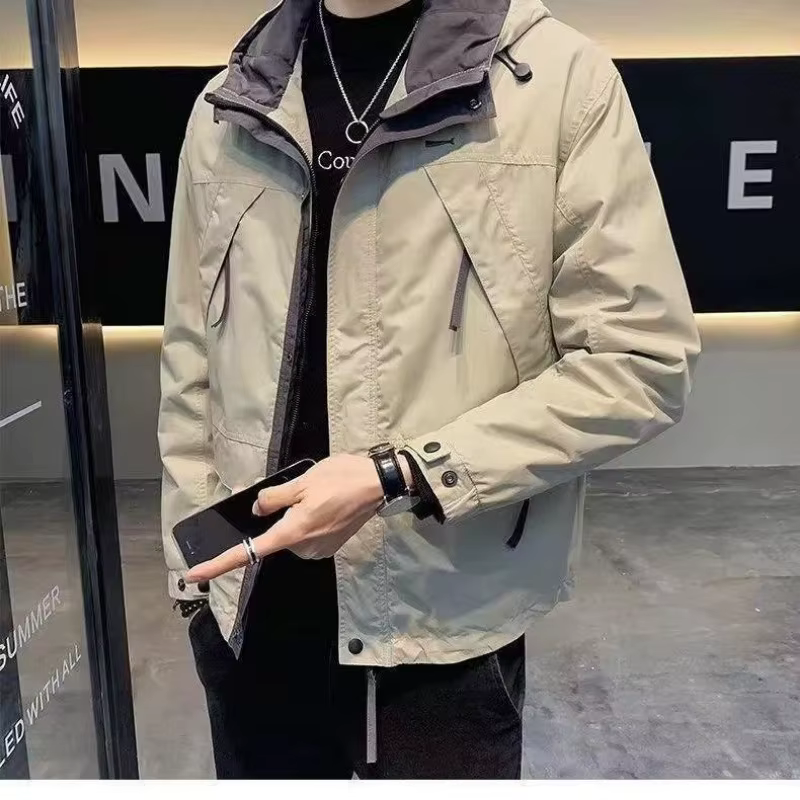 Hommes hiver velours nouvelle marque à la mode à capuche hommes hauts manteaux décontractés vêtements de travail pour hommes vestes