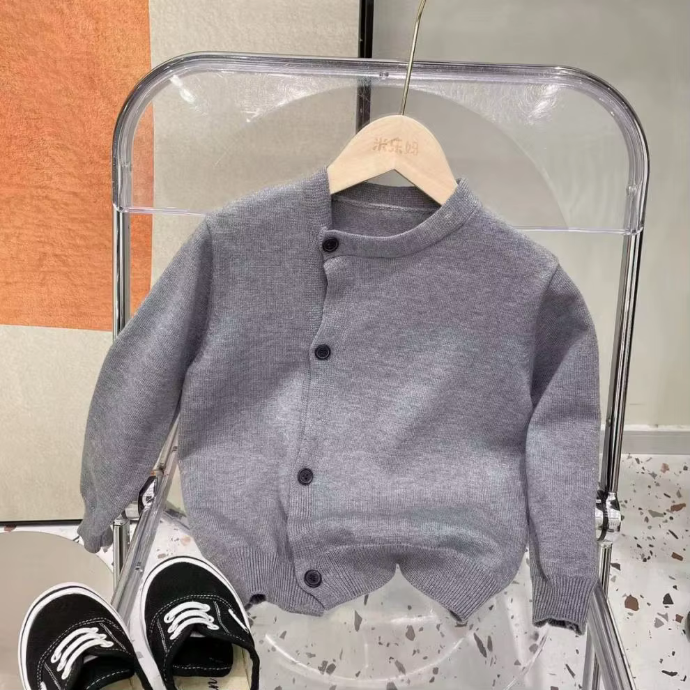 Cardigan tricoté pour bébé fille et garçon, pull à boutons irréguliers, couleur unie, vêtements d'hiver, de printemps et d'automne pour enfant de 2 à 12 ans