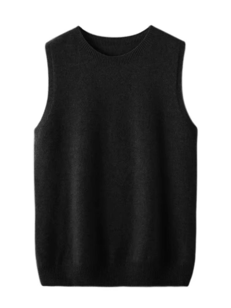 Pull sans manches à col rond pour femme