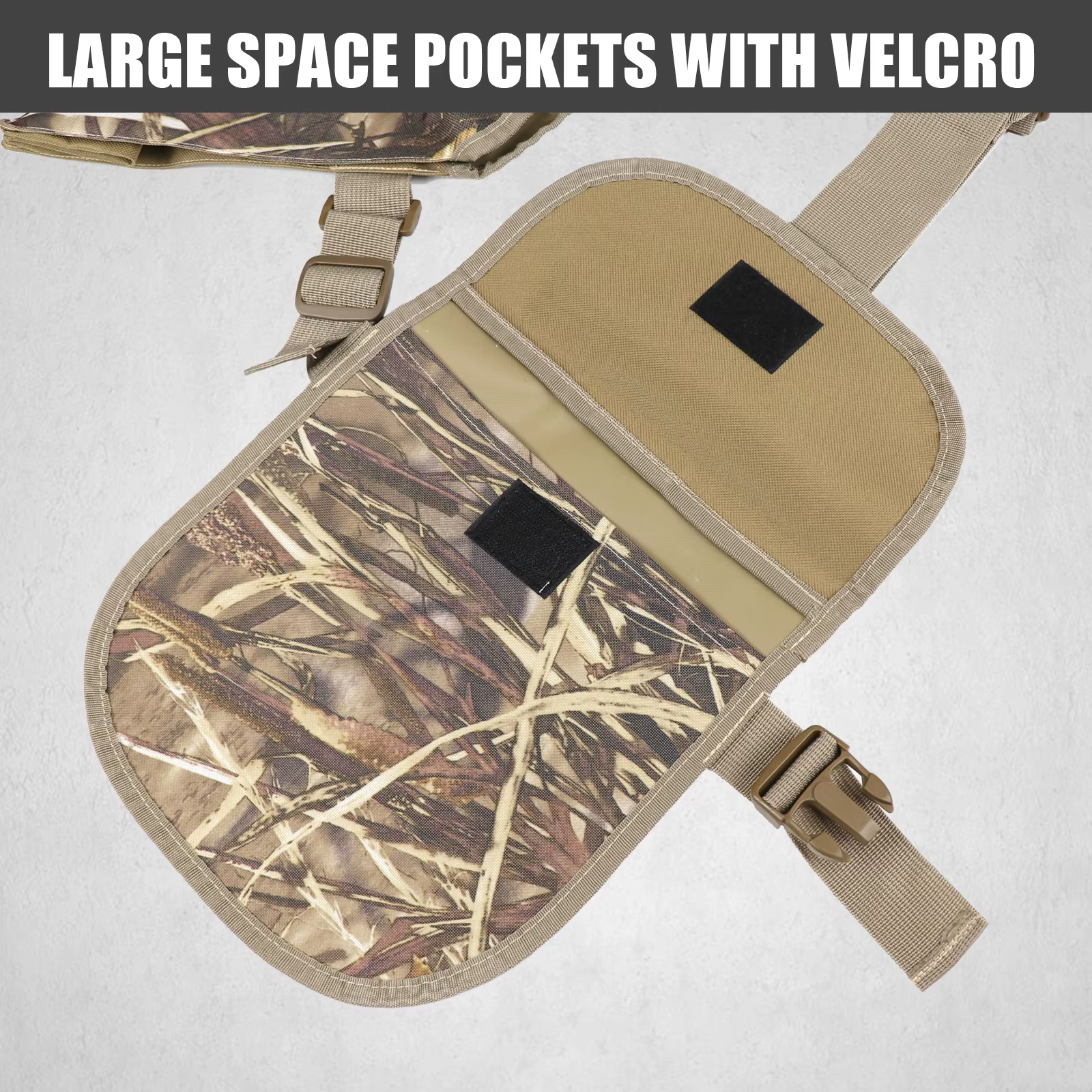 Gilet de camouflage pour la chasse et la pêche en plein air, adapté à différents environnements, avec des motifs de feuilles camouflage uniques