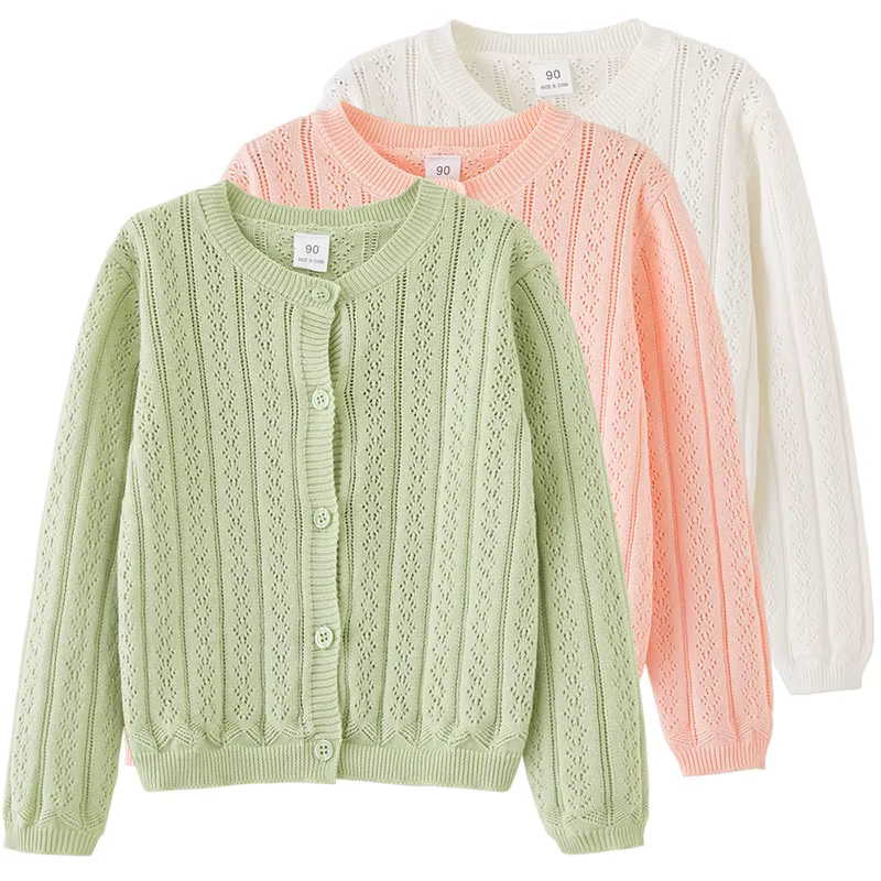 Cardigan à lèvent Vert pour Fille de 1 à 6 Ans, Pull d'Été de Couleur Bonbon Clair, 107, Vêtements pour Enfants de 1, 2, 3, 4, 5, 6 Ans