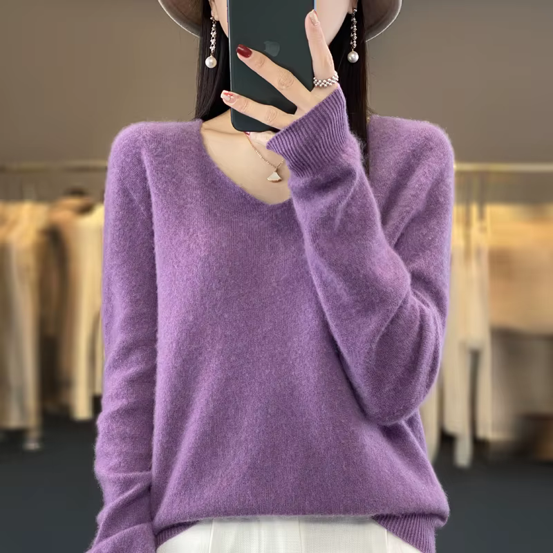 Pull en cachemire 100% pure laine pour femme