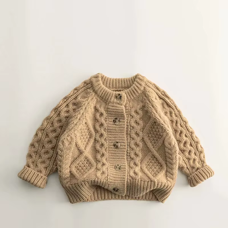 Cardigan tricoté pour enfants, pull de couleur unie, manteau pour bébé, collection printemps-automne