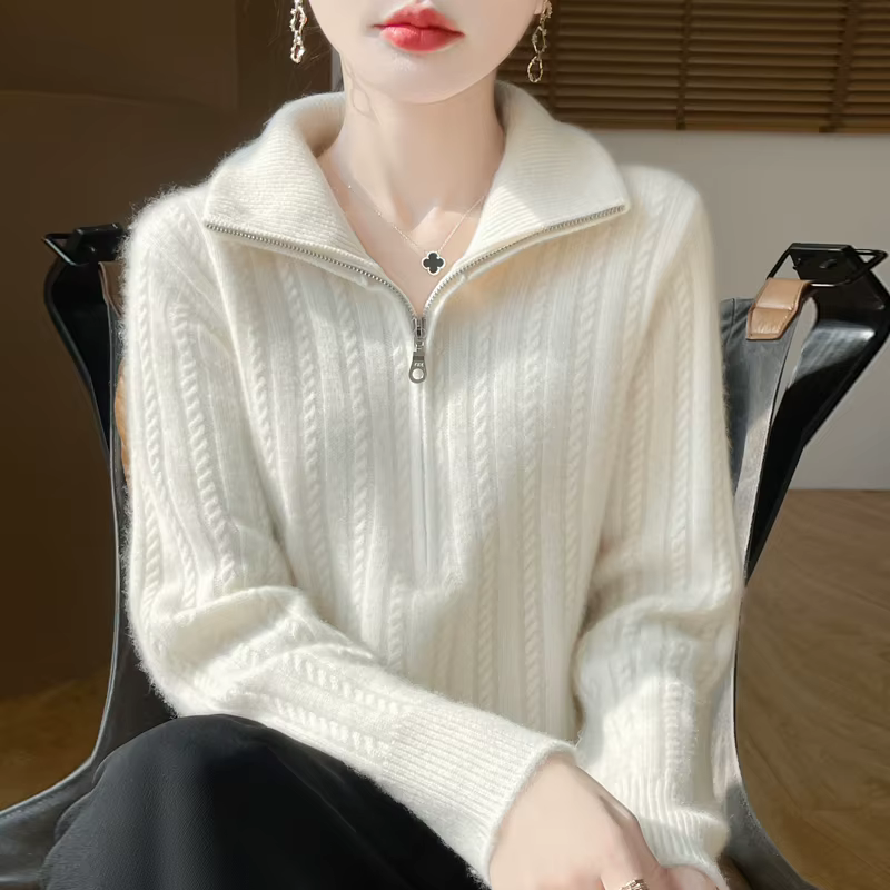 Pull épais torsadé en laine d'hiver