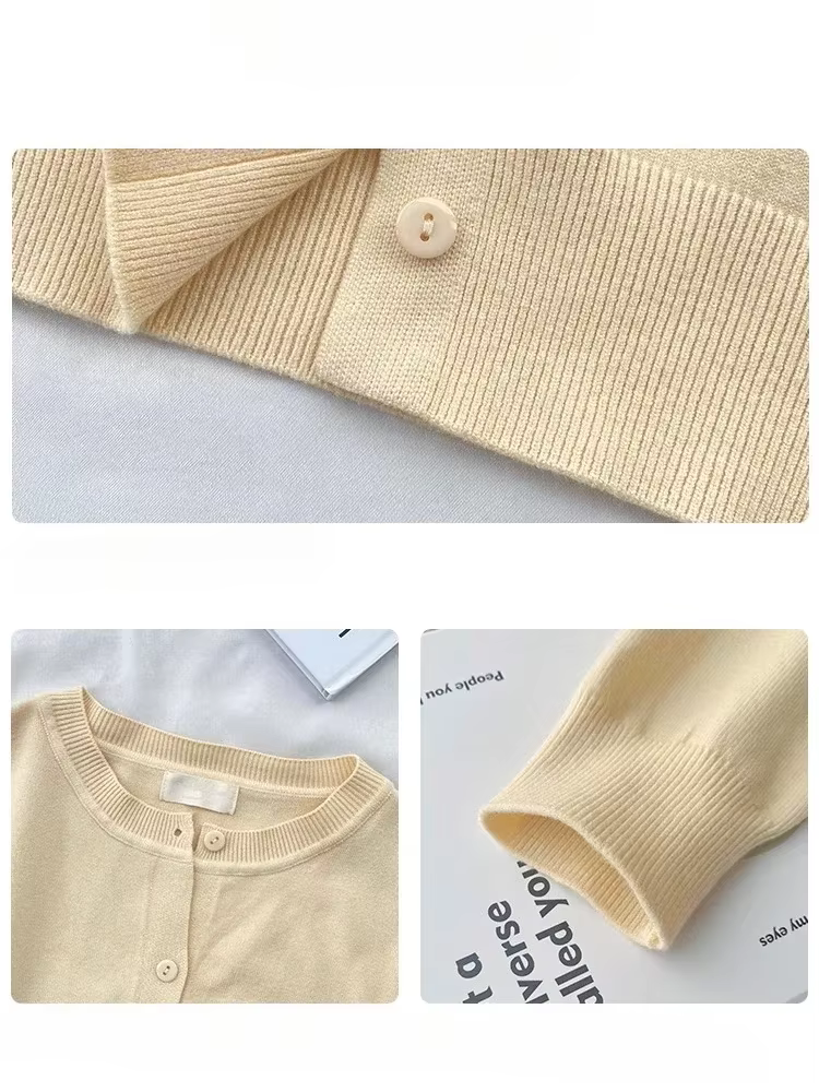 Cardigan pour femme en coton polyester, style coréen, coupe ajustée, décontracté, automne hiver, simple boutonnage, occasion spéciale
