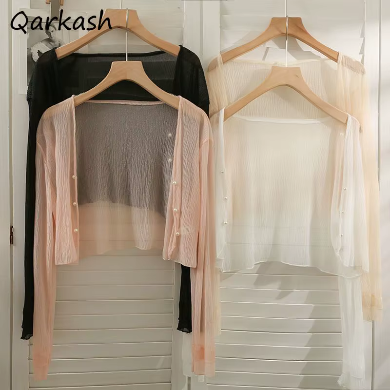 Cardigans Respirants à Simple Boutonnage pour Femme