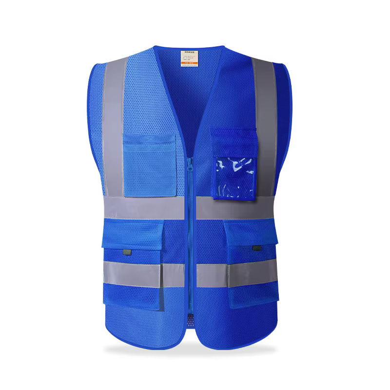 VIZ-Verhéritage de sécurité multi-poches, maille de coulée haute visibilité, émail excutif haute visibilité, gilet d'été pour homme