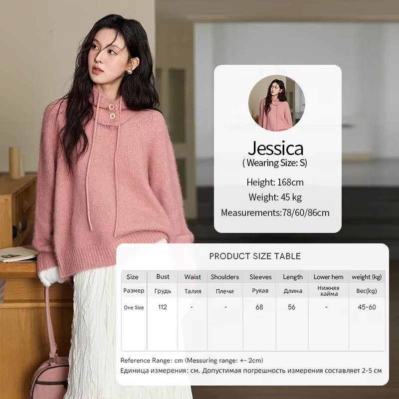 MISHOW pull tricoté à capuche col chaud laine pour les femmes 2025 automne hiver confortable coupe ample décontracté