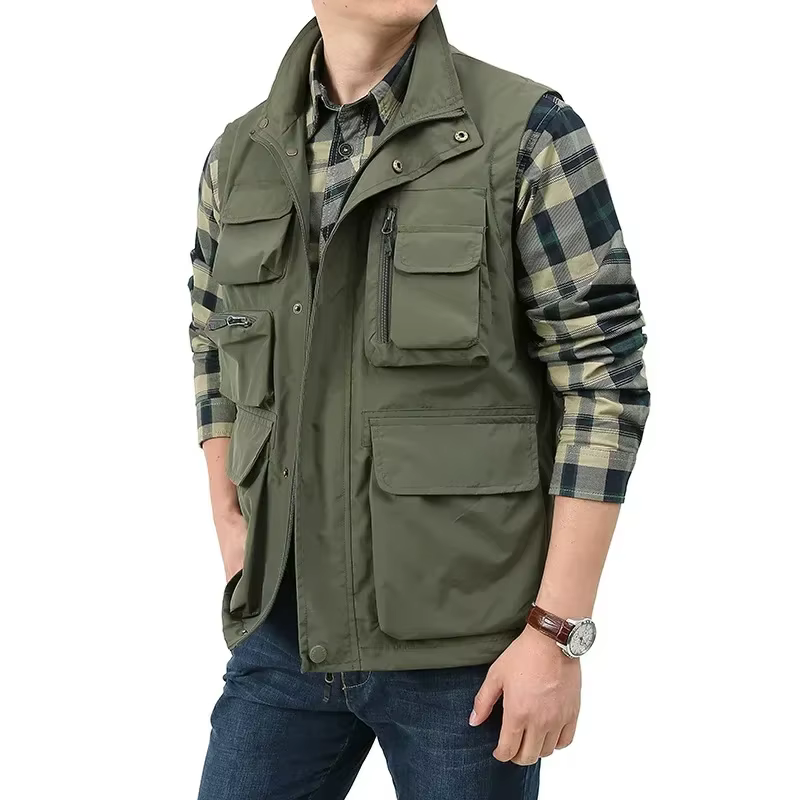 Gilet multifonctionnel décontracté pour hommes, imperméable, séchage rapide, gilet de pêche en plein air, loisirs, sport, photographie, sous-vêtements de loisirs