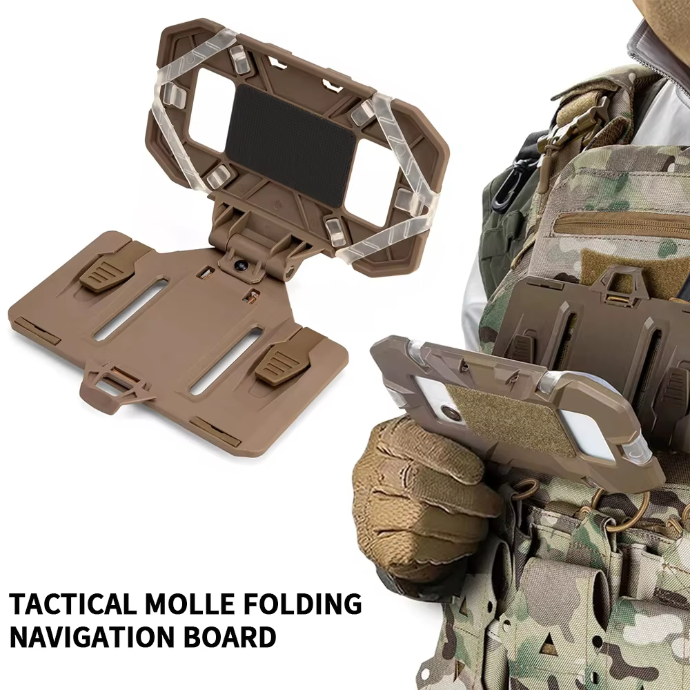Support de téléphone tactique MOLLE, planche de Navigation pliante, équipement de maintien de téléphone portable, accessoires de gilet de chasse Airsoft