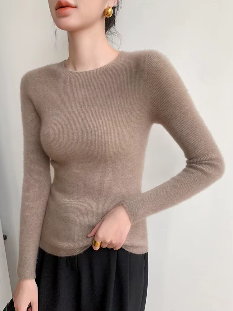 Basics-Pull en laine mérinos pour femme