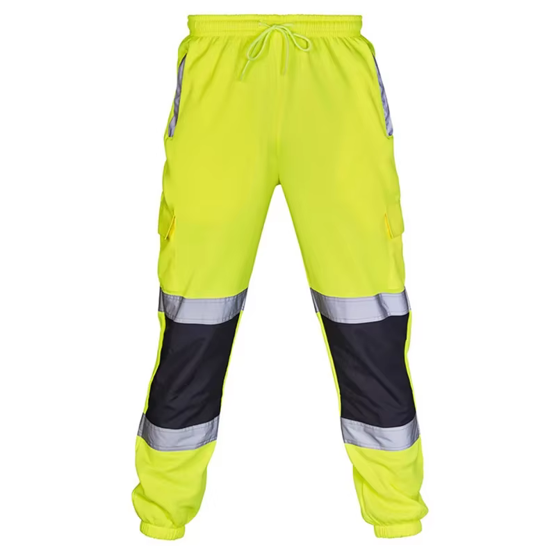 Pantalons de travail pour hommes, vêtements de travail en Patchwork, bas d'uniforme, pantalons de survêtement de sécurité, pantalons réfléchissants rayés, pantalons de Jogging amples pour hommes