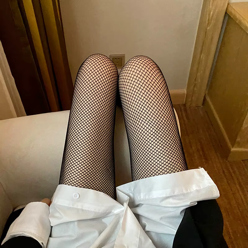Collants résille longs sexy pour femme, bas résille en nylon, lingerie noire, bas cuissardes taille haute pour l'été