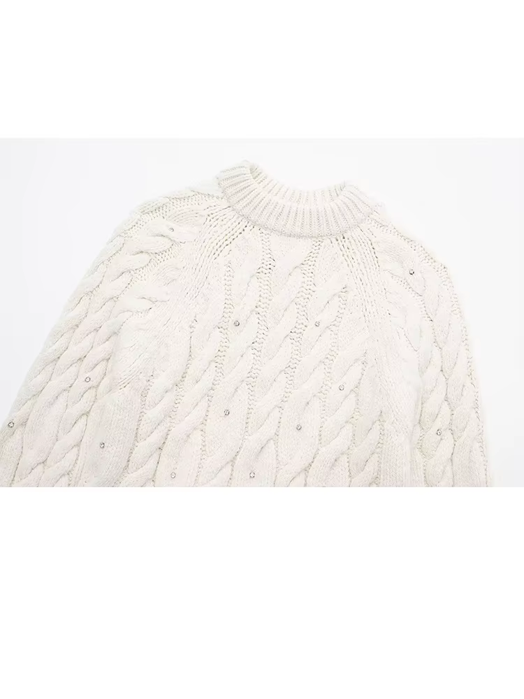 HH automne femme brillant huit brins tresse porter pull