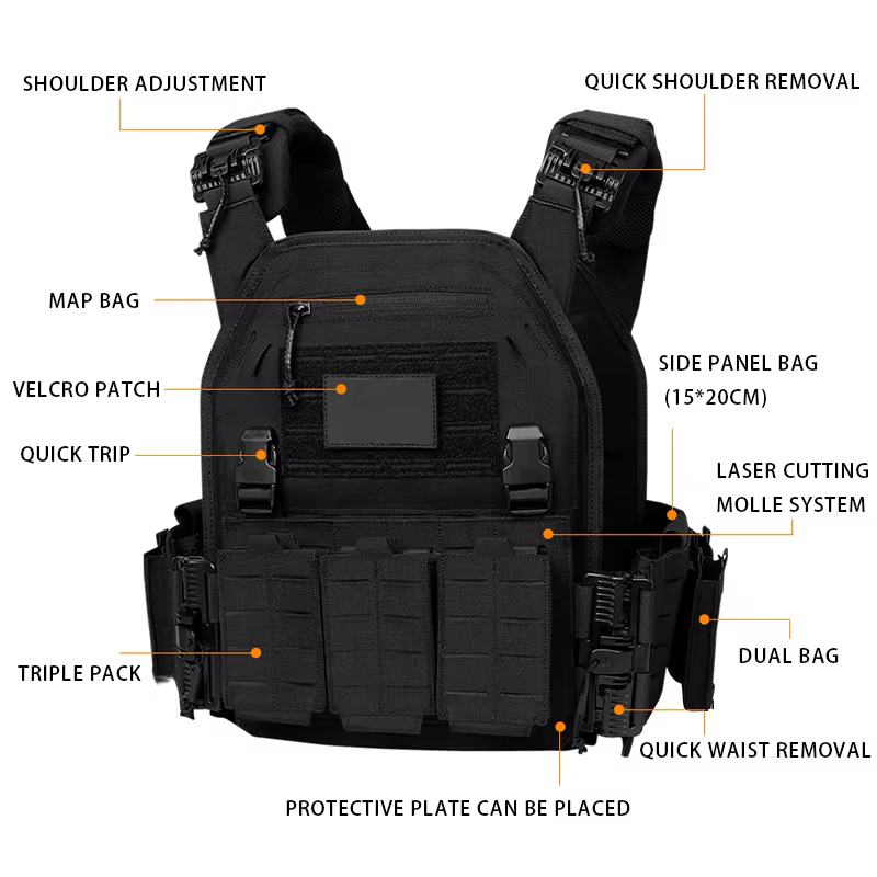 Gilet tactique porte-plaque de chasse en plein air, gilet de protection réglable, équipement de Combat Airsoft