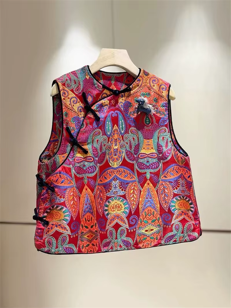 Nouvelle veste gilet chic rouge haut de gamme pour femme